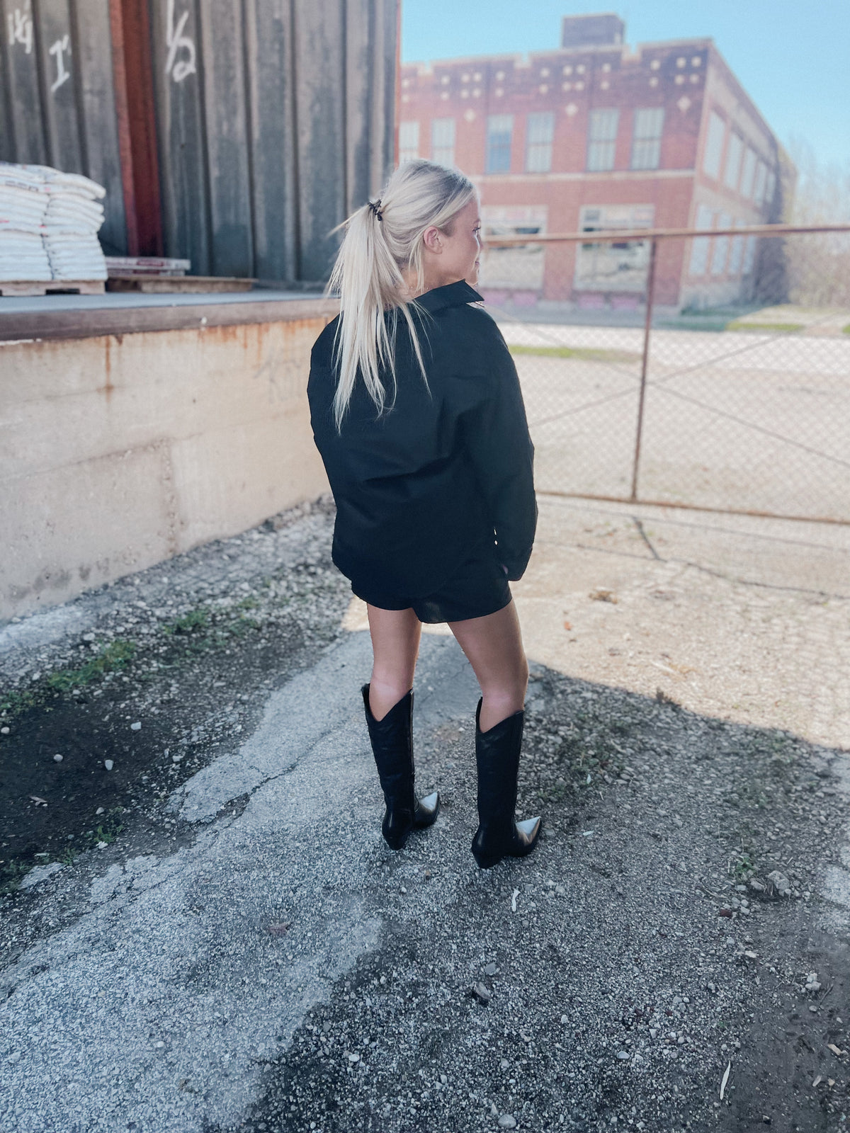 Black Oversized Button Up Shirt