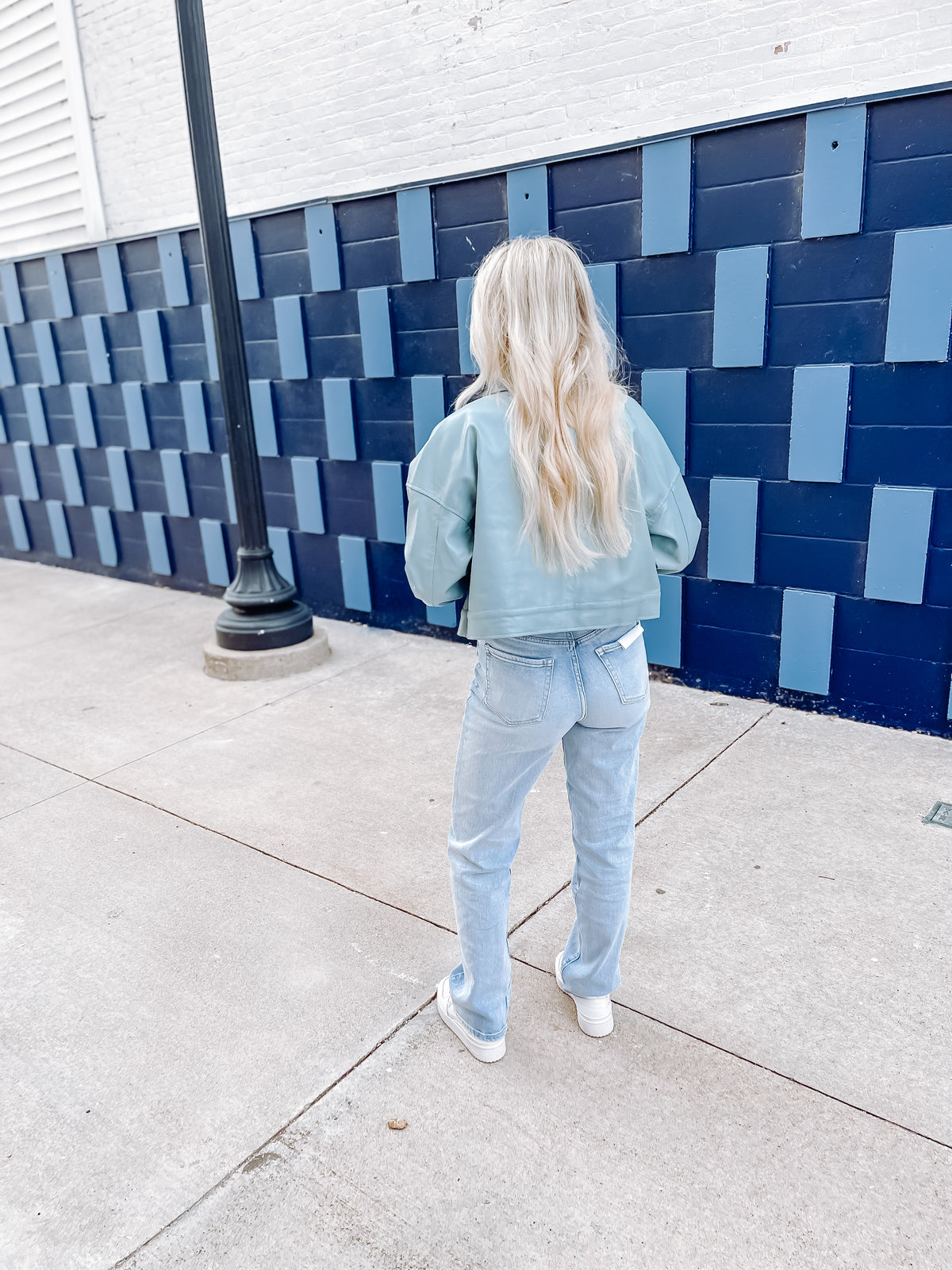 Cropped Vegan Leather Jacket