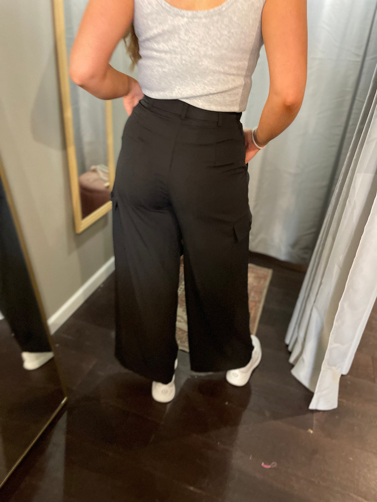 Black Wide Leg Cargo Pants