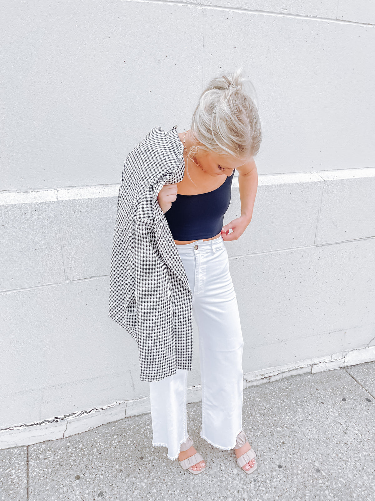 Free Fall High-Waist Pants - Salt Crystal