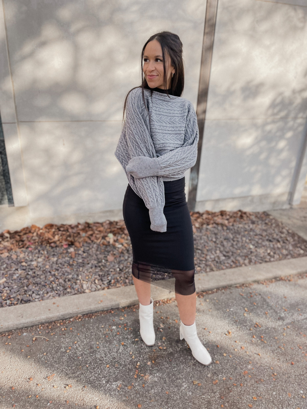 Cropped Dolman Sleeve Sweater