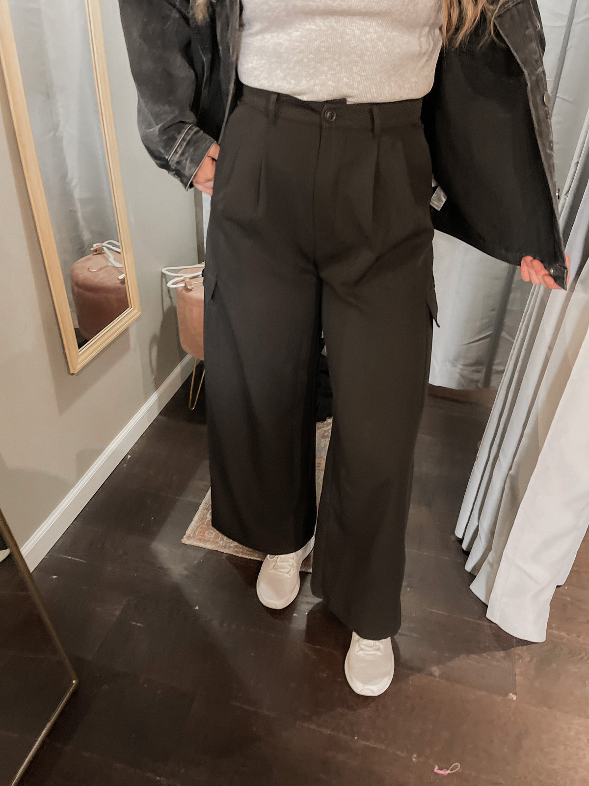 Black Wide Leg Cargo Pants