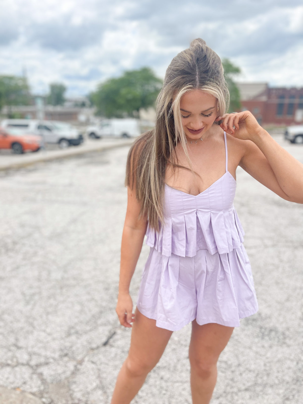 Lavender Skort & Crop Top Set