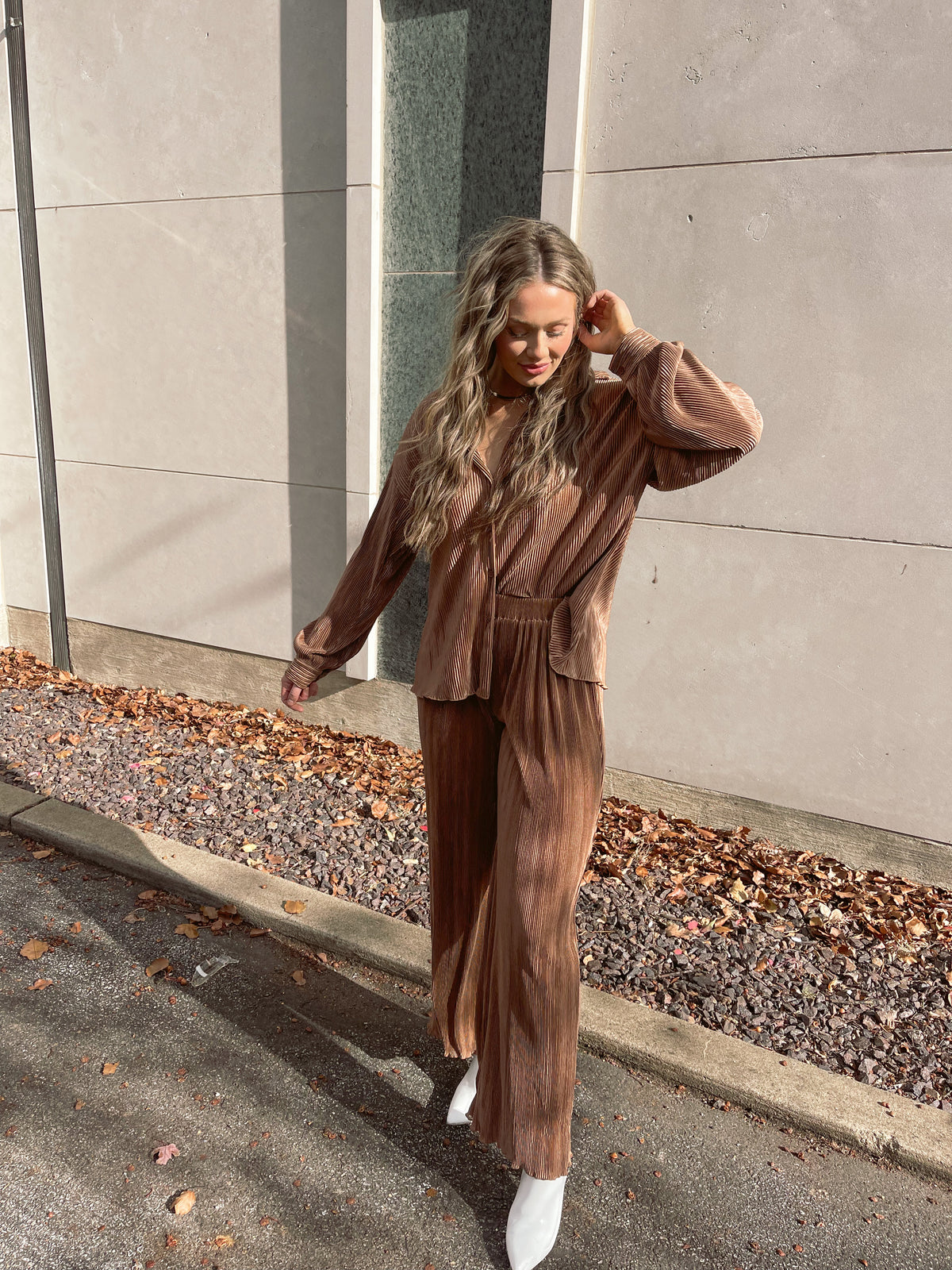 Cocoa Plisse Set - Top Only