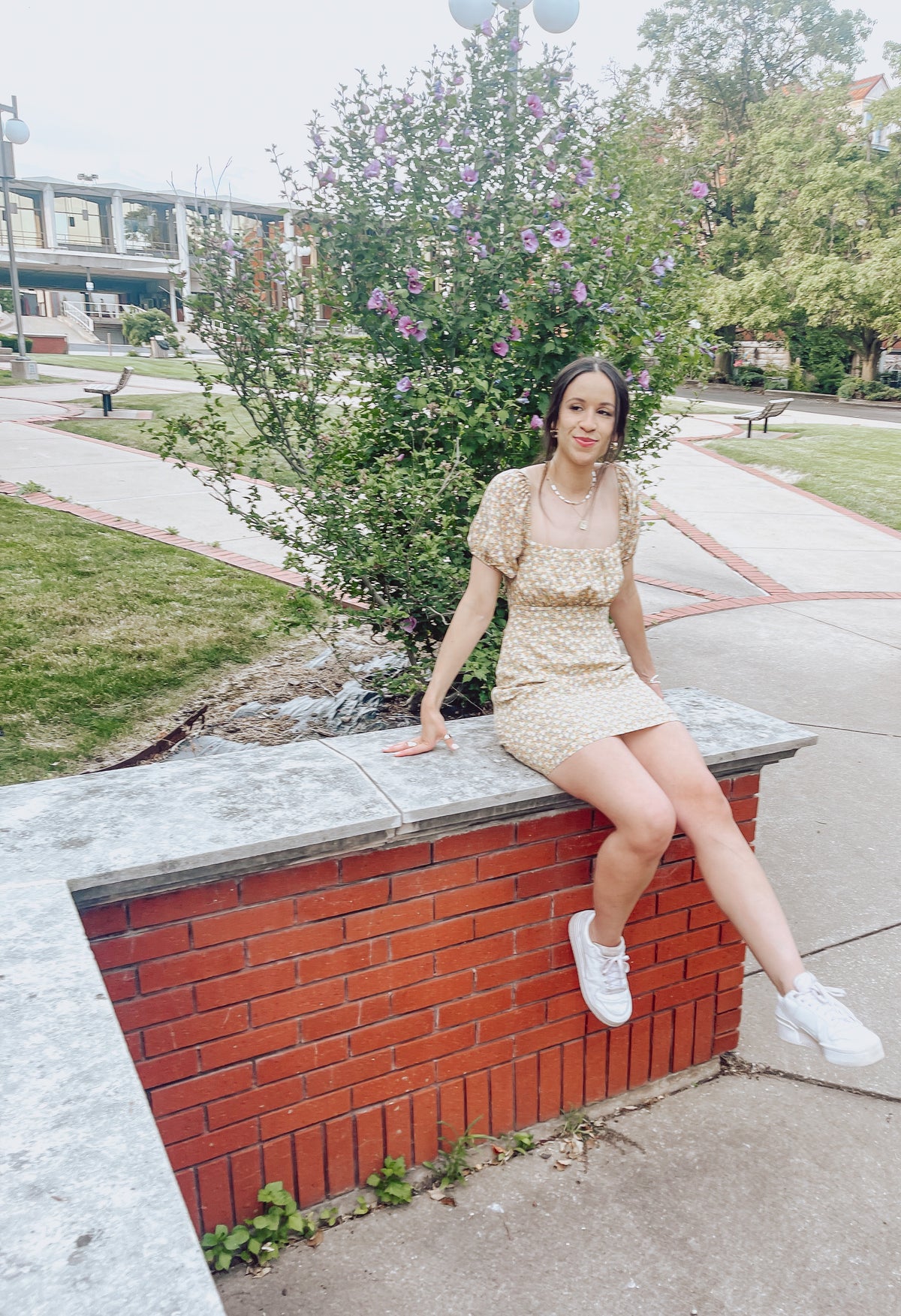 Floral Short Sleeve Mini Dress