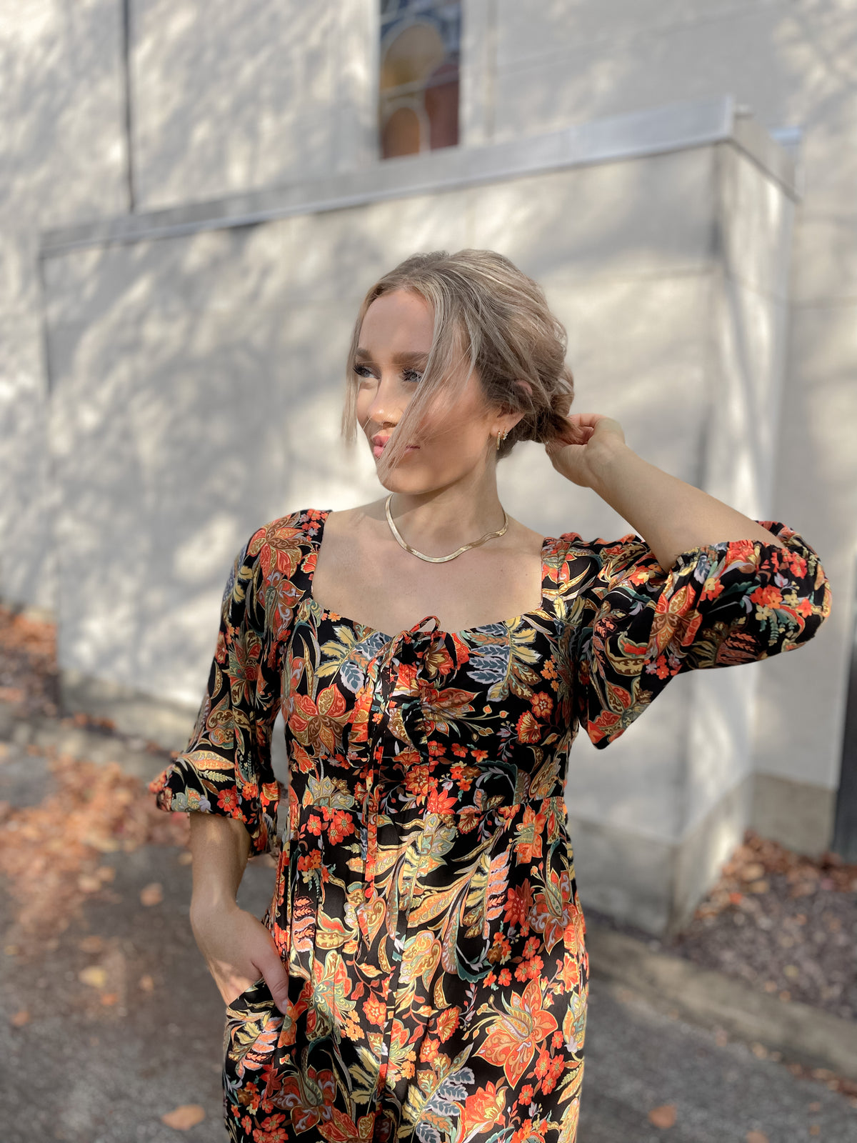 Floral Print Wide Leg Jumpsuit