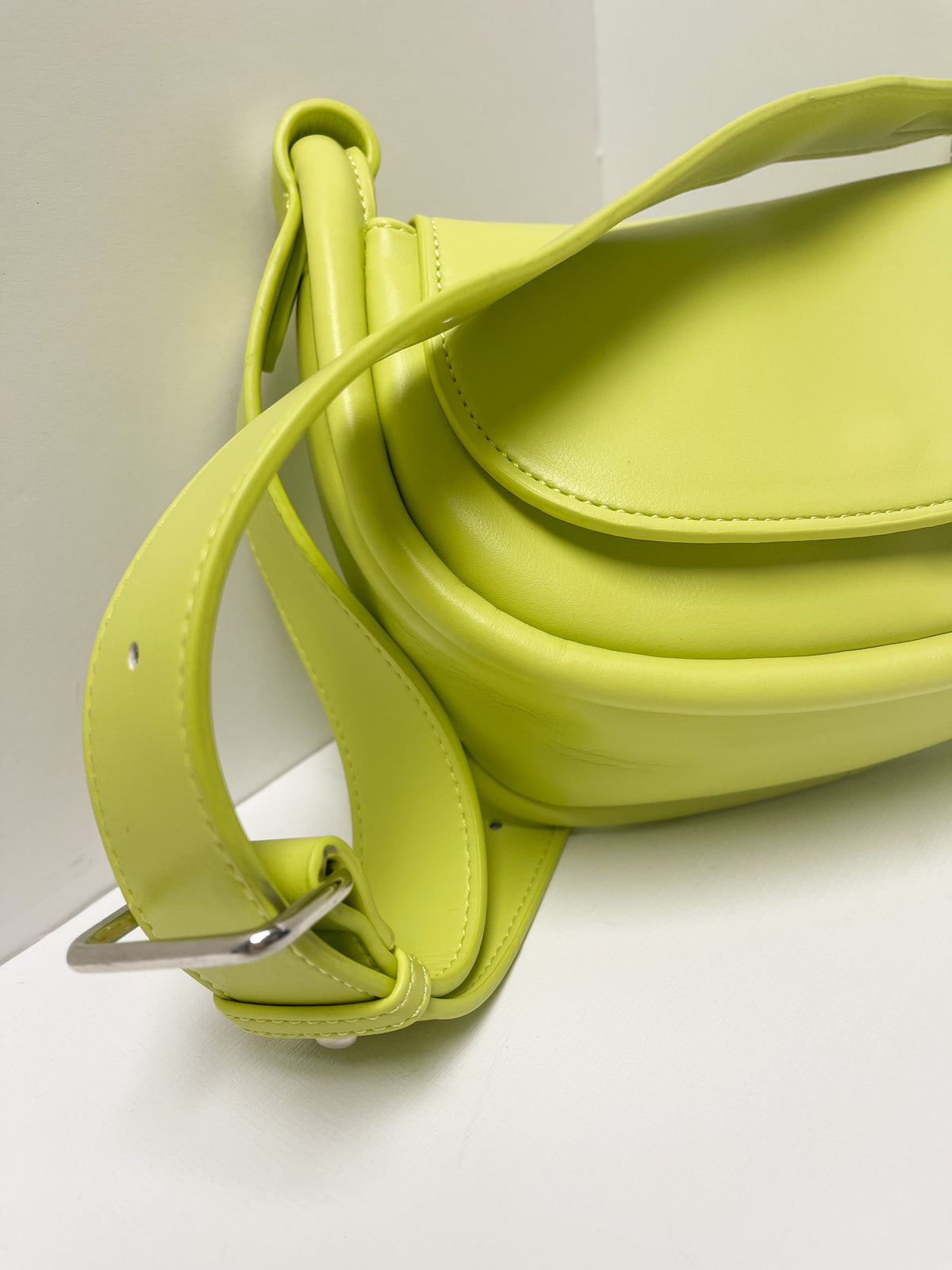 Lime Crossbody Bag with Flap