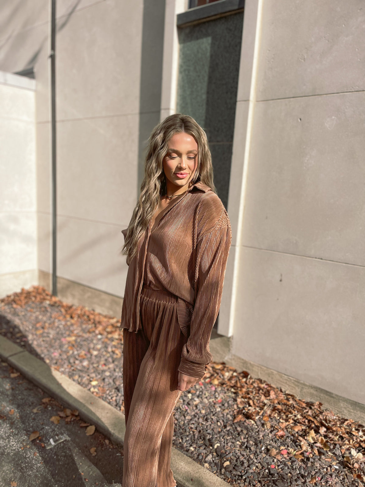 Cocoa Plisse Set - Top Only