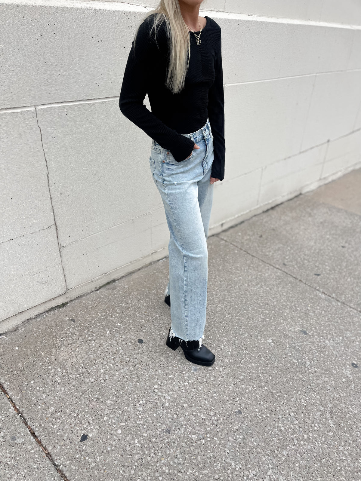 Pleaser High Rise Wide Ankle Jeans