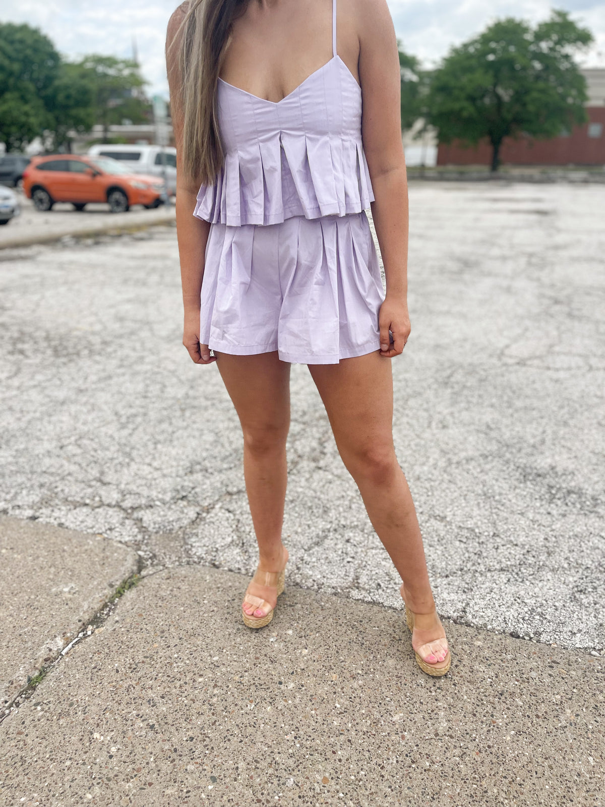 Lavender Skort & Crop Top Set