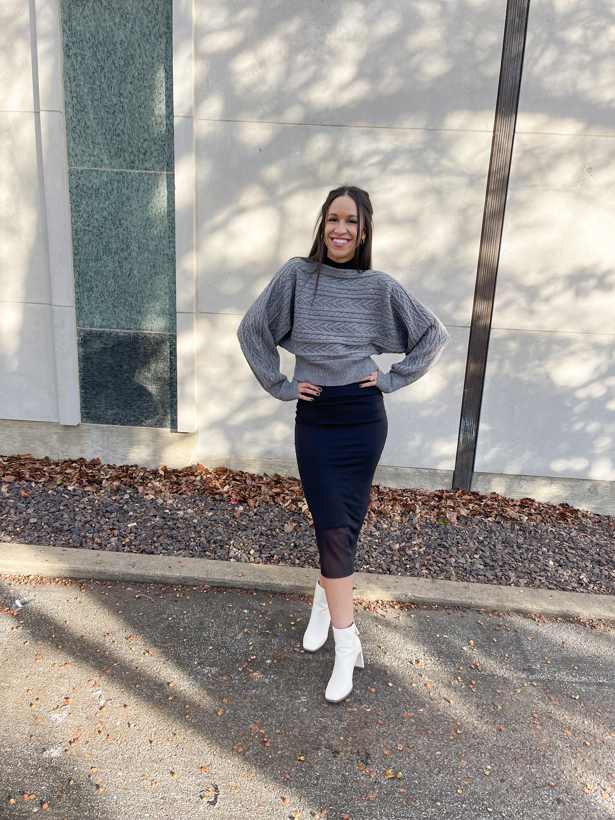 Cropped Dolman Sleeve Sweater