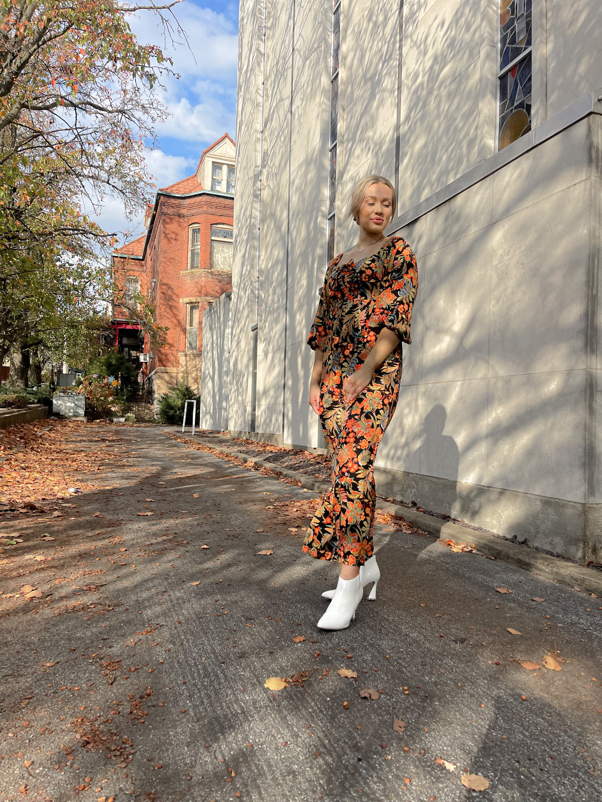 Floral Print Wide Leg Jumpsuit