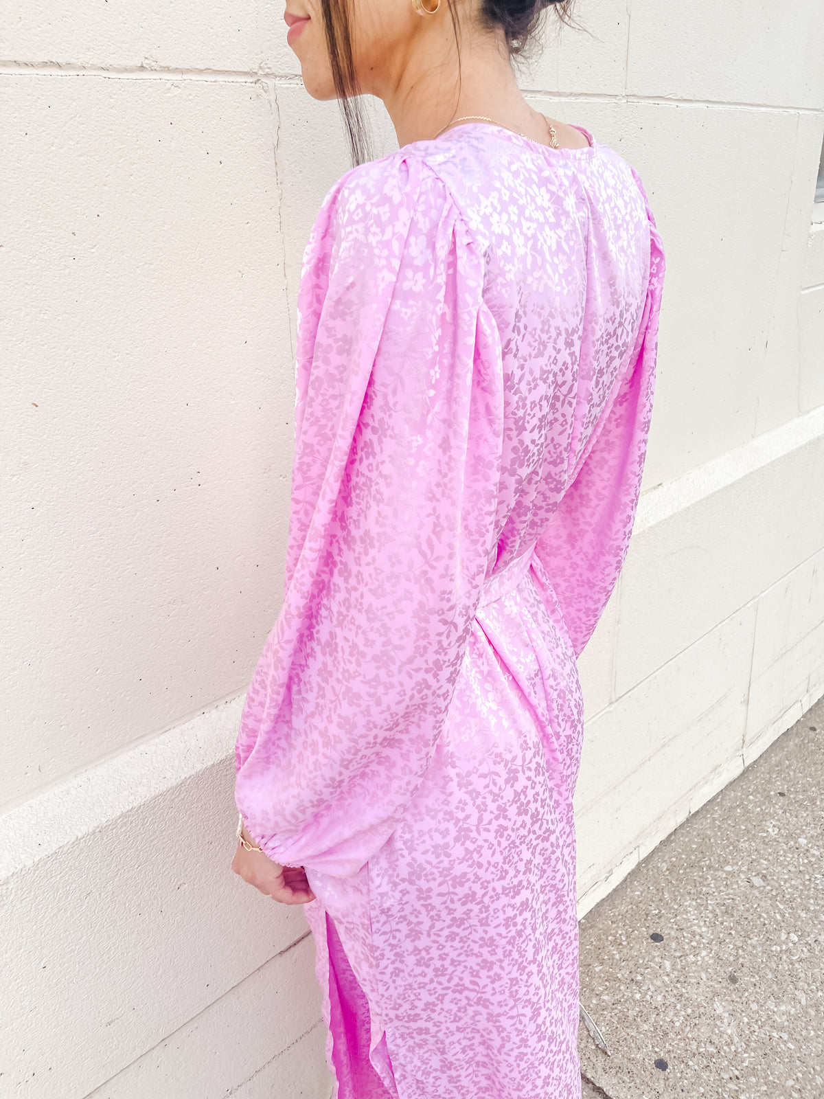 Pale Pink Kimono Style Wrap Dress
