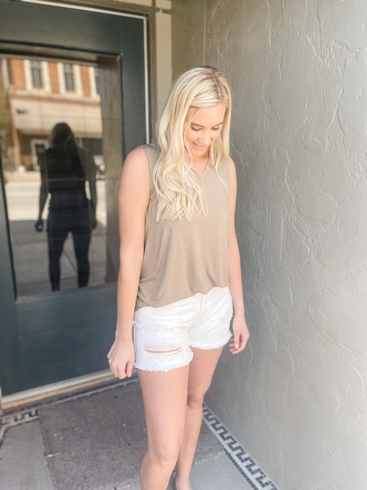 V-Neck Hi-Low Hem Tank Top