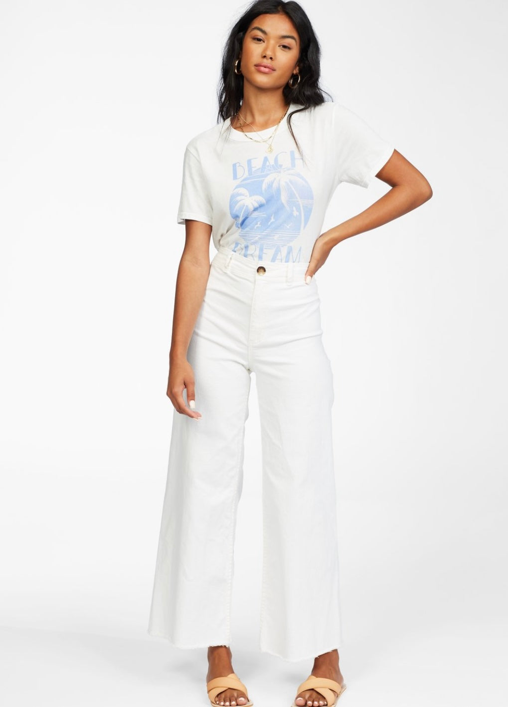 Free Fall High-Waist Pants - Salt Crystal