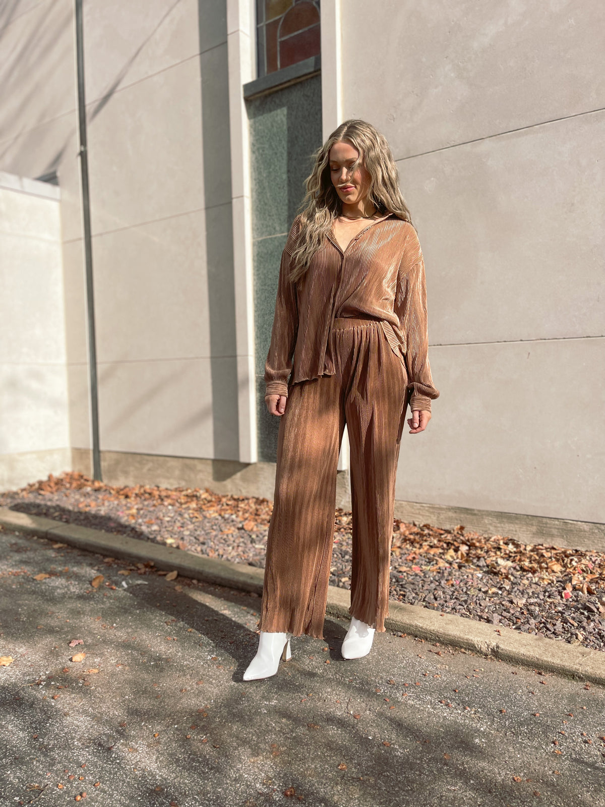 Cocoa Plisse Set - Top Only