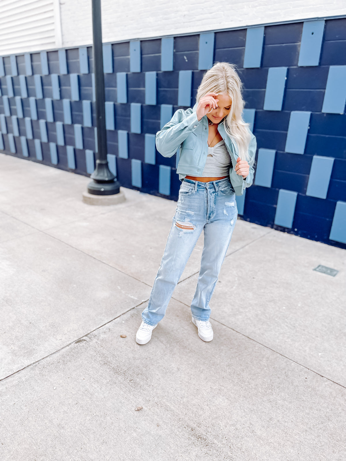 Grey Ruched Front Crop Top