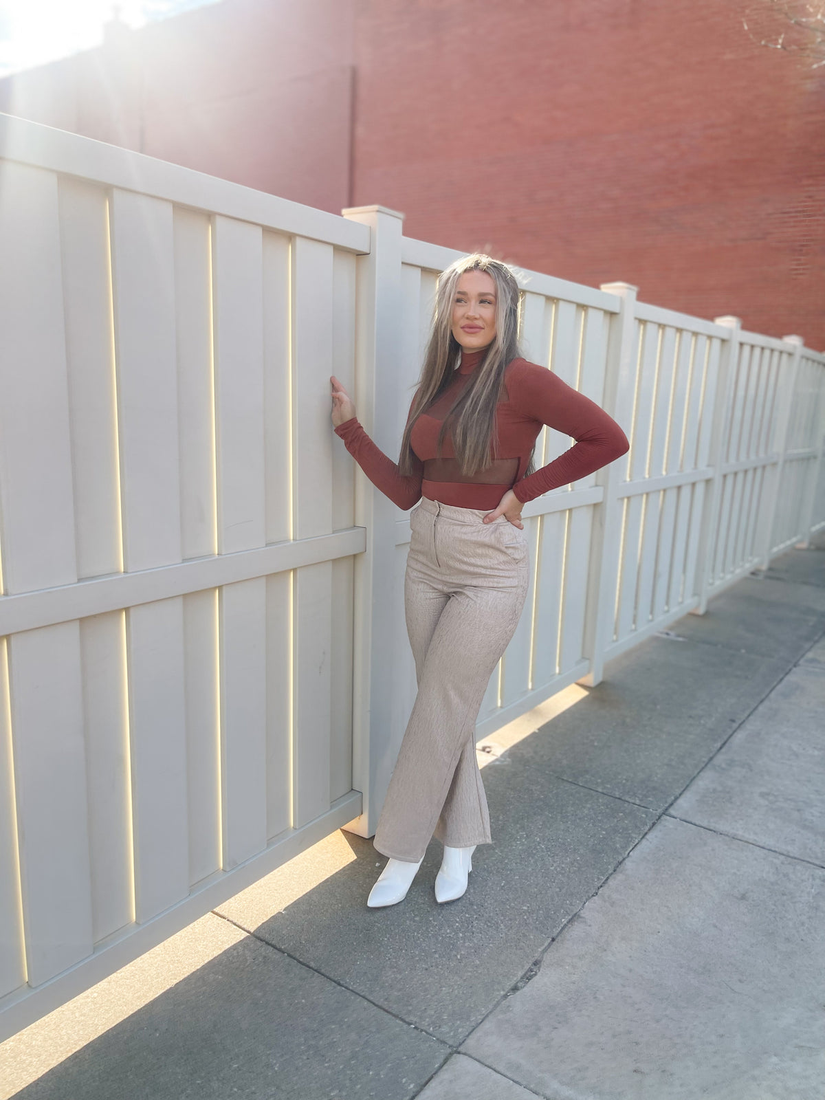 Silver Beige Wide Leg Pant