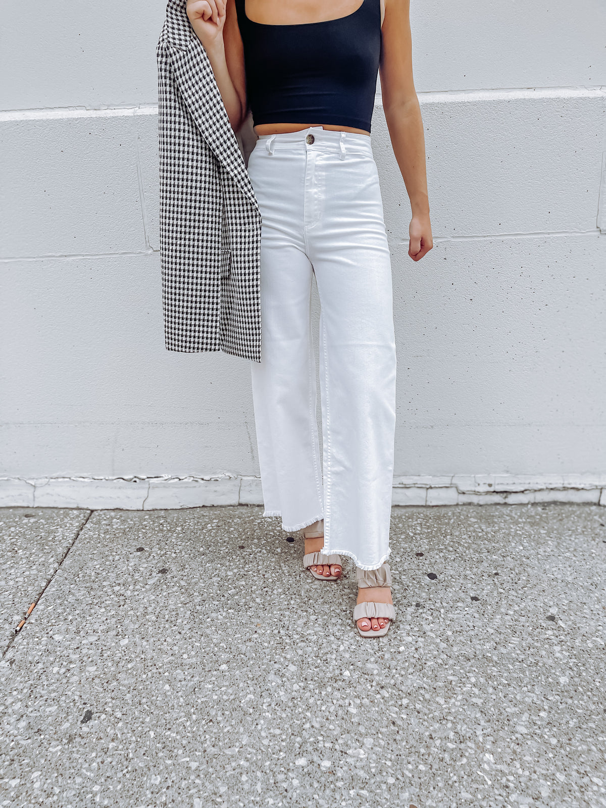 Free Fall High-Waist Pants - Salt Crystal