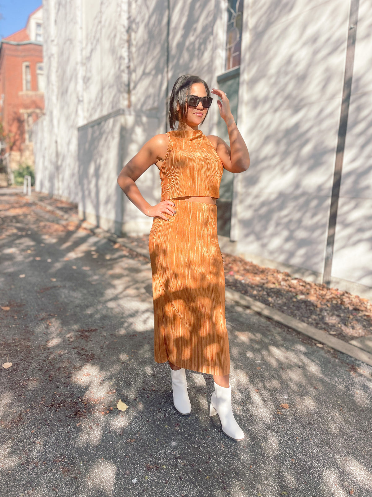 Ribbed Crop Top & Skirt Set