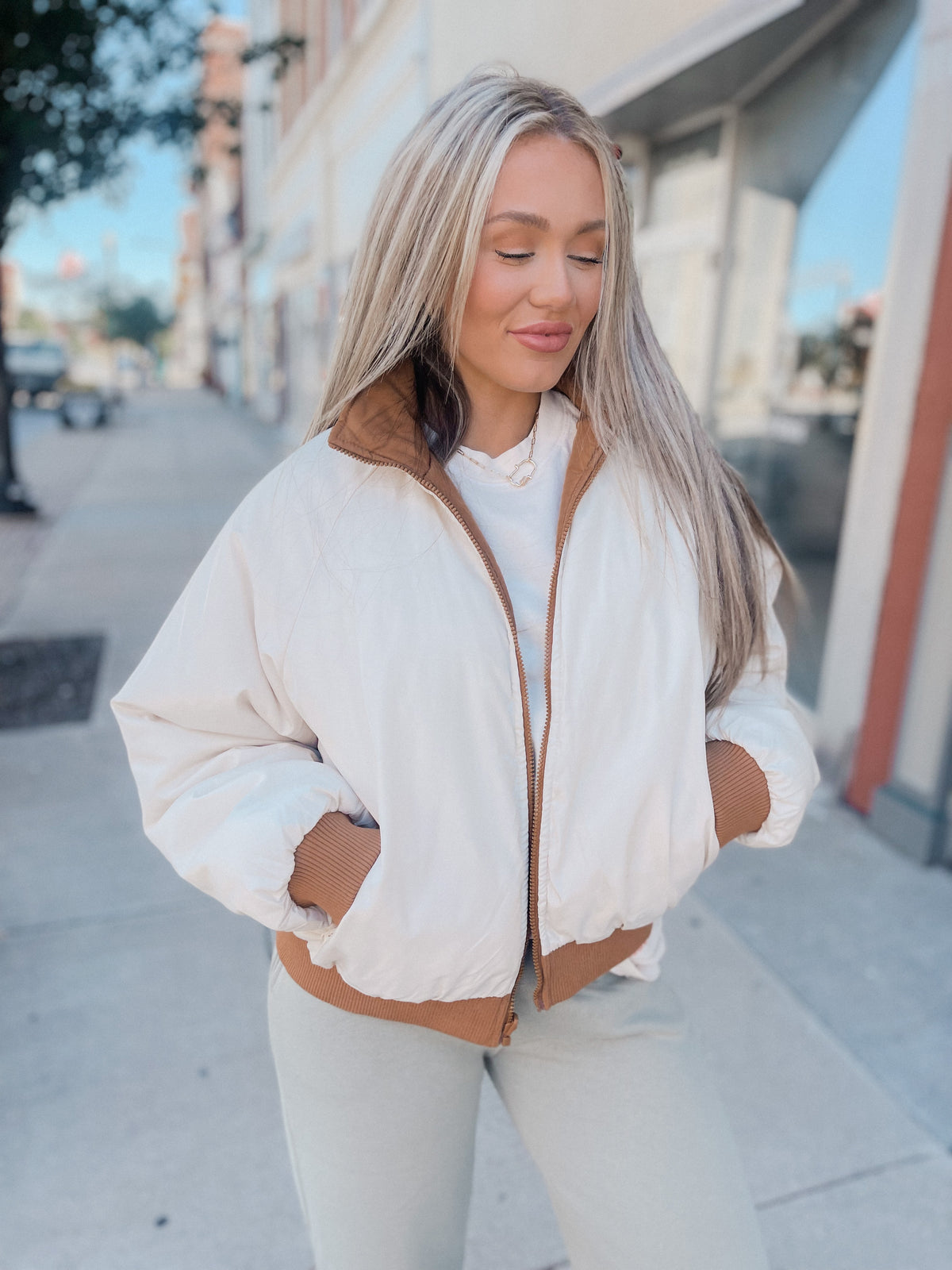 Mocha & Ivory Reversible Puffer Coat