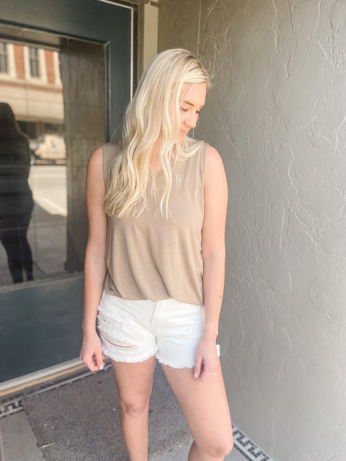 V-Neck Hi-Low Hem Tank Top