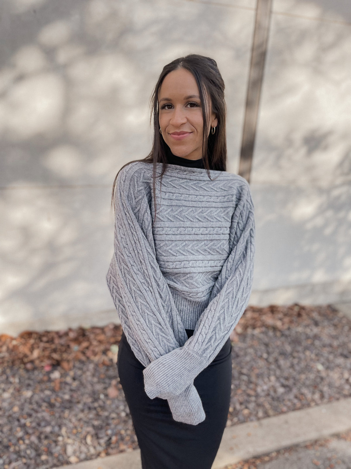Cropped Dolman Sleeve Sweater