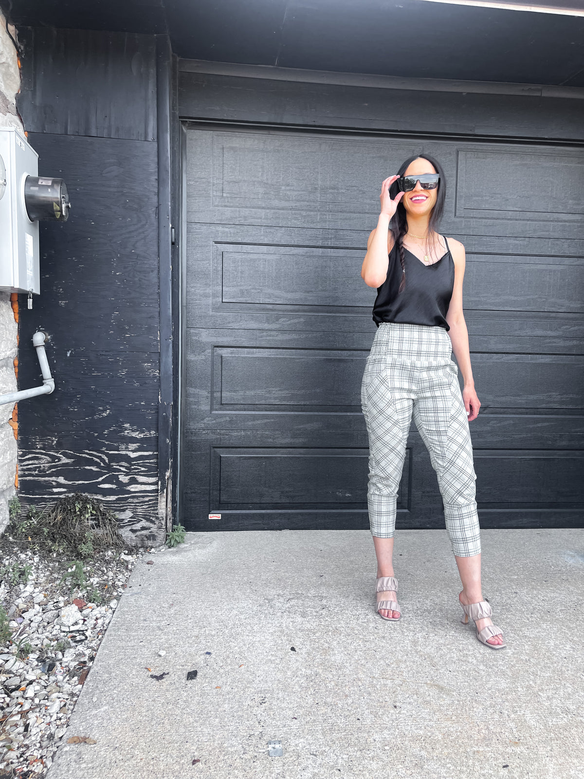 Plaid Pencil Leg Pants