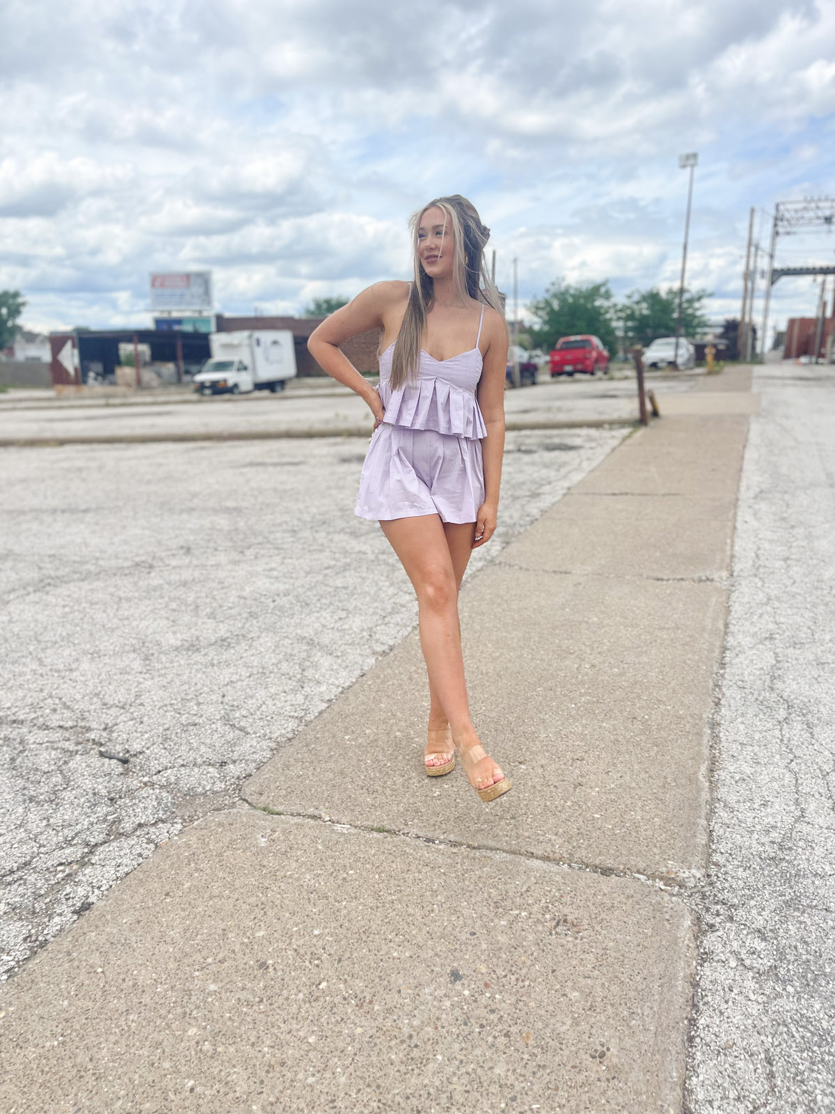 Lavender Skort & Crop Top Set
